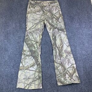 Manfinity Flare Jeans Mens 29 Green Good Realtree Camo Low Rise Outdoor